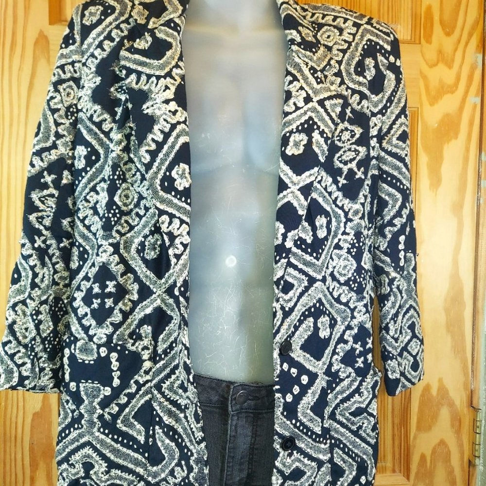 Sandy Starkman Black w/ Silver Sequin Jacket Small